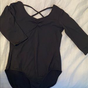 black ballet leotard